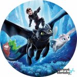 Jedlý tisk BEZZUBKA - JAK VYCVIČIT DRAKA ● materiál: JEDLÝ PAPÍR Ⓜ️, ● velikost: průměr 24 cm ☝ – Hledejceny.cz