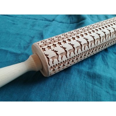 ArtWoodenCorner Dřevěný váleček se vzorem 42 cm – Slavnostní motiv – Hledejceny.cz