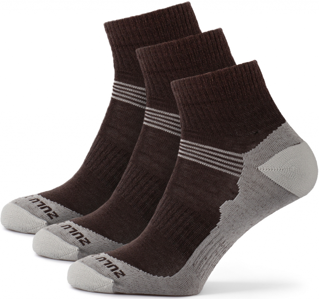 Zulu ponožky Merino Lite Men 3 pack šedá/hnědá