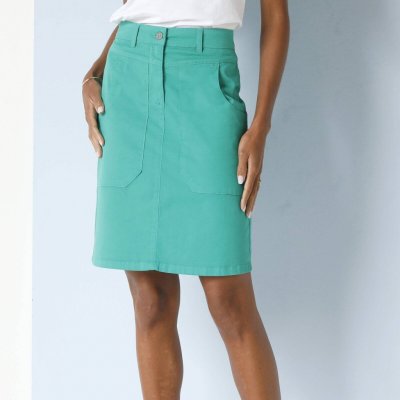 Rovná keprová sukně smaragdová – Zboží Dáma