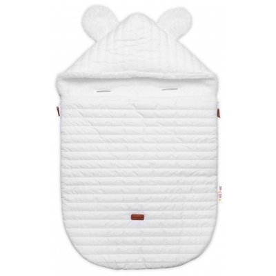Baby Nellys Prošívaný 2v1 s kapucí a luna podšívkou Made with Love bílý – Zboží Dáma