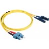 síťový kabel CTnet Optický patch, E2000/PC-SC/PC 9/125 OS2, CTNET-E2000PC-SCPC-9/125-OS2, 1m, žlutý