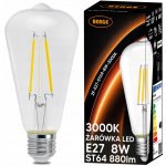 Berge LED žárovka s vkláknem E27 ST64 6W teplá bílá – Zboží Živě
