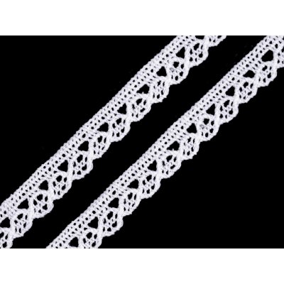 Bavlněná krajka paličkovaná šíře 10; 14 mm Varianta: 1 (10 mm) bílá, Balení: 22.5 m – Sleviste.cz
