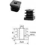 M8,A-30mm,H-20mm,C-6.2mm,čierna, Hrúbka steny 1-1.25mm,Plastová štvorcovo-rúrková zátka zo závitom PE