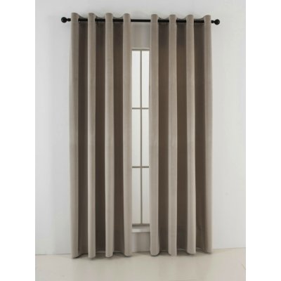 MKLuzkoviny.cz Sametové zatemňovací závěsy Cesar cappuccino - 140 x 250 cm (2ks) - kroužky – Sleviste.cz