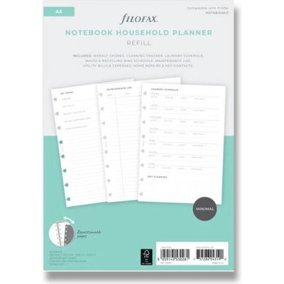 Filofax Plánování domácnosti náplň A5 zápisníků Notebook týdenní – Zboží Mobilmania