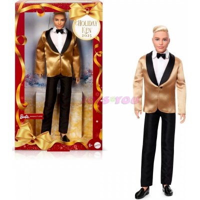 Mattel Barbie Signature Vánoční ken blond 2025 JGK55 – Zboží Dáma