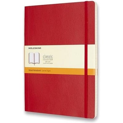 Moleskine XL, měkké desky linkovaný červený – Zboží Dáma