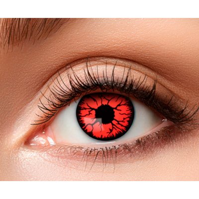 Červené kontaktní čočky s žilkami týdenní