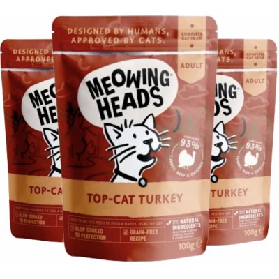 Barking MEOWING HEADS Top Cat Turkey 3 x 100 g – Zboží Mobilmania