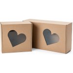 Eobaly.cz Dárková krabice s průhledným víkem ve tvaru srdce 200x200x100 mm 25 ks – Zboží Dáma