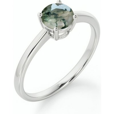 Lunica Stříbrný zásnubní prsten MECHOVÝ ACHÁT 0682 6 – Zbozi.Blesk.cz