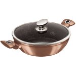 Berlingerhaus Pekáč kulatý s mramorovým povrchem a poklicí 28 cm Rosegold Metallic Line BH-1519 – Zboží Mobilmania