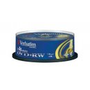 Verbatim DVD+RW 4,7GB 4x, SERL, cakebox, 25ks (43489)