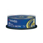 Verbatim DVD+RW 4,7GB 4x, SERL, cakebox, 25ks (43489) – Zboží Mobilmania