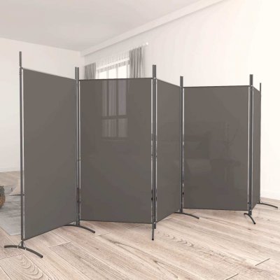 vidaXL 5dílný paraván antracit 433 x 180 cm látka – Sleviste.cz