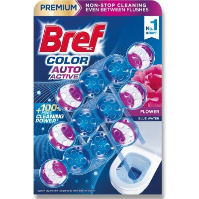 Bref Color Auto Active Flower tuhý WC blok 3 x 50 g – Zboží Mobilmania