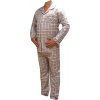 Pánské pyžamo Xcena pánské pyžamo dlouhé propínací flanel šedé