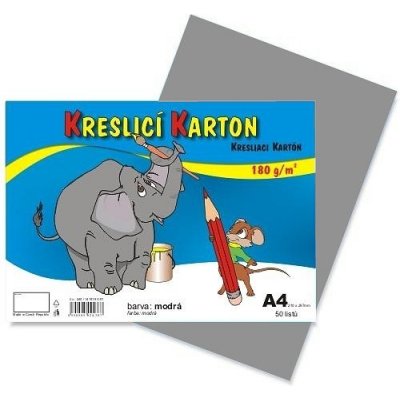 Karton barevný kreslicí A4 210 x 297 mm 50 listů/180g šedý – Sleviste.cz
