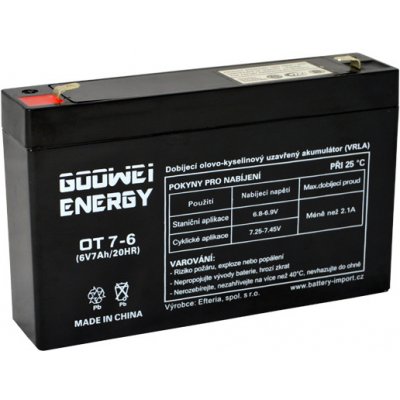 Goowei Energy OT7-6 7Ah 6V VRLA