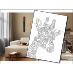 Radost v písku Šablona na pískování žirafa mandala A4 210 × 297 mm – Zboží Dáma