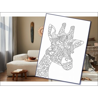 Radost v písku Šablona na pískování žirafa mandala A4 210 × 297 mm – Zboží Dáma