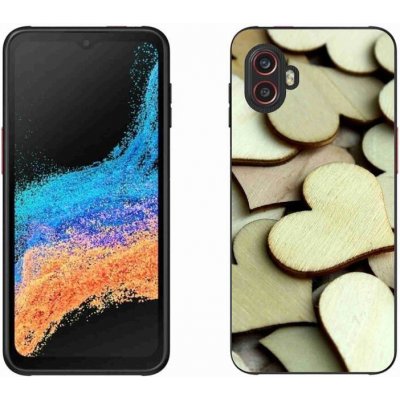 Pouzdro mmCase Gelové Samsung Galaxy Xcover 6 Pro - dřevěná srdíčka