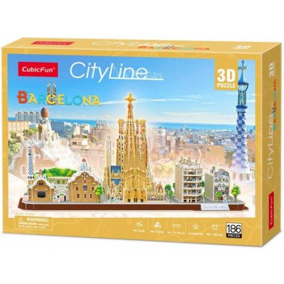 CubicFun 3D puzzle CityLine panorama: Barcelona 186 ks