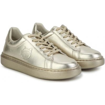 Karl Lagerfeld dětské kožené sneakers zlatá