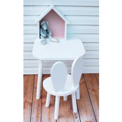 Bambooko dřevěná židlička Bunny bílá dětské stoly a židle - Nejlepší Ceny.cz