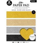 Blok třpytivých papírů Studio Light, A5, 24 l. - zlaté, stříbrné, černé – Zboží Dáma