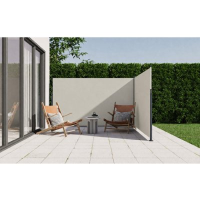 BestBerg BBSU-2S300BG Dvojitá zatahovací markýza/boční zástěna 180 x 600 cm béžová – Sleviste.cz