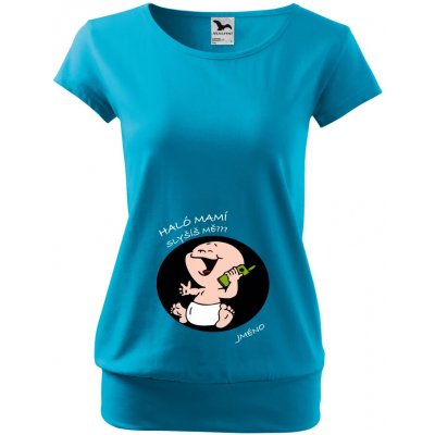 Těhotenské tričko Haloo mamí slyšíš mě? Fialová – Zboží Mobilmania