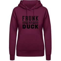 AWDis Hoodie mikina Opilý jako kačka Purpurovočervená