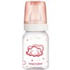 Láhev a nápitka Canpol Babies skleněná láhev růžová 120 ml