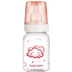 Canpol Babies skleněná láhev růžová 120 ml