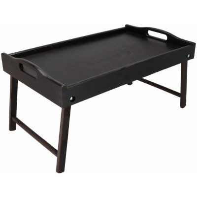 ČistéDřevo Dřevěný servírovací stolek do postele tmavý 50x30cm