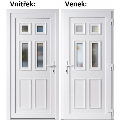 Soft Vchodové plastové dveře Becca bílé 98x198 cm, pravé, otevírání VEN