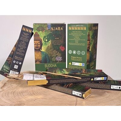 Banjara vonné tyčinky Buddha Nirvana Šafrán a Santalové dřevo 15 g – Hledejceny.cz