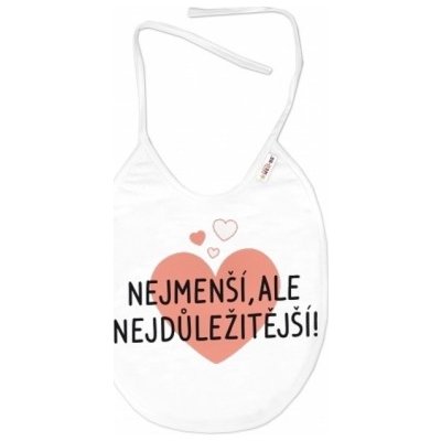 Baby Nellys Nepromokavý bryndáček, 24 x 27 cm - Nejmenší, ale nejdůležitější! bílý – Zboží Mobilmania