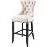 Interior DE Set 2 ks barová židle Castle béžová strukturovaná látka 2SET43217 – Zboží Mobilmania