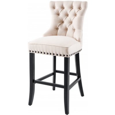 Interior DE Set 2 ks barová židle Castle béžová strukturovaná látka 2SET43217 – Zboží Mobilmania