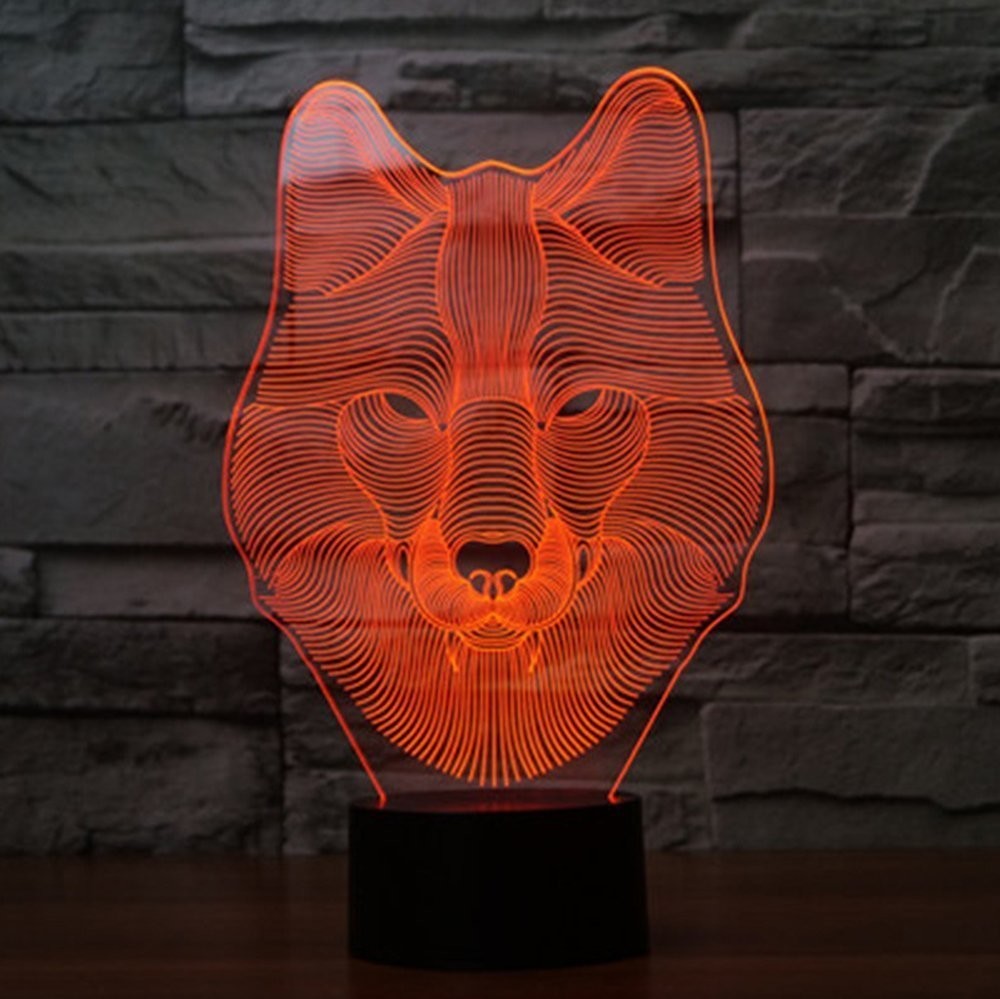 Beling Dětská lampa Sibírsky husky 7 barevná S9149
