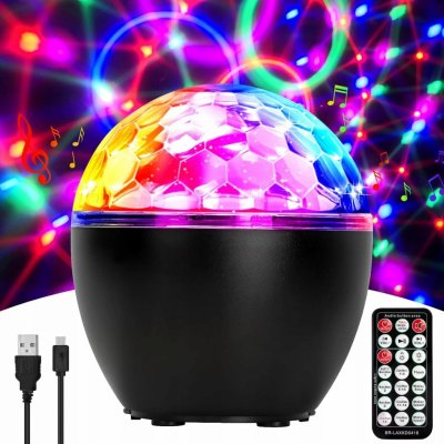 DISCO KOULE PROJEKTOR DISKOTÉKOVÝ LED REFLEKTOR RGB REPRODUKTOR – Zboží Dáma