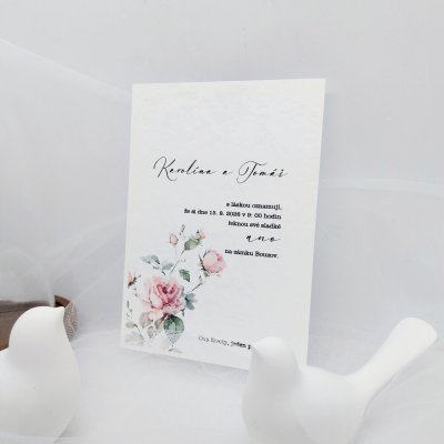 Svatební oznámení Akvarelové růže 1, rozměry 10,5 x 14,5 cm – Hledejceny.cz