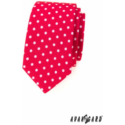 Avantgard kravata Slim Lux červená s bílými puntíky 571 1979 – Zboží Mobilmania