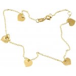 Fair Line Zlatý dámský náramek na nohu srdíčka 1026 – Zboží Dáma