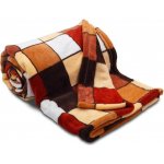 Sleep-well Deka z mikrovlákna tisk Kostka hnědá 150x200 – Sleviste.cz