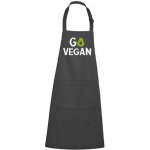 Dobrý Triko Zástěra s potiskem Go vegan Antracitová – Hledejceny.cz